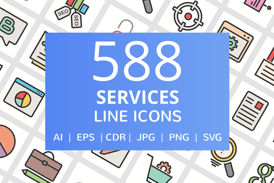 588 Services Filled Line Icons