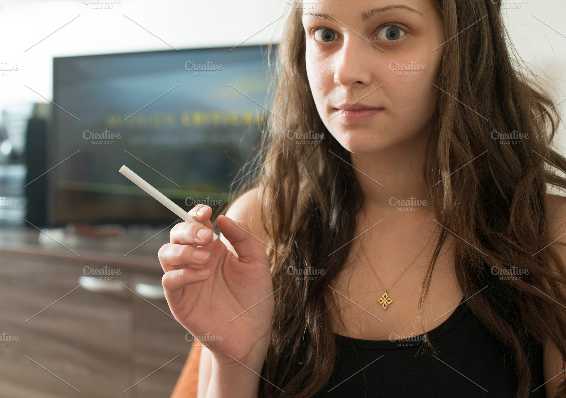 Girl Smoke Cigarette High Quality People Images ~ Creative Market