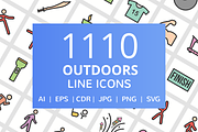 1110 Outdoors FIlled Line Icons