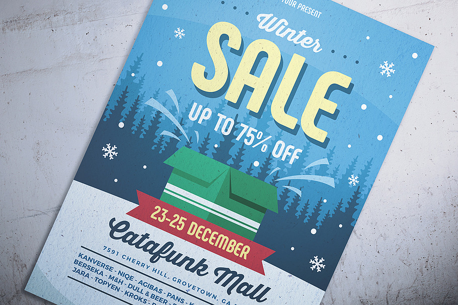 Retro Winter Sale Flyer in Flyer Templates - product preview 8