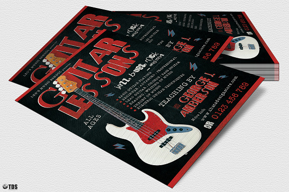 Guitar Lessons Flyer Template V2 in Flyer Templates - product preview 3