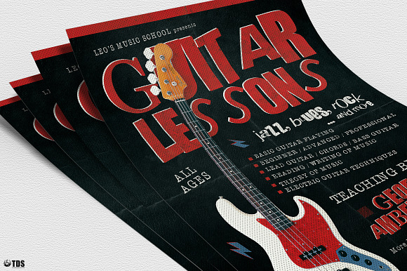 Guitar Lessons Flyer Template V2 in Flyer Templates - product preview 4