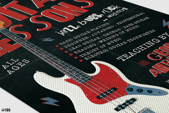 Guitar Lessons Flyer Template V2 in Flyer Templates - product preview 5