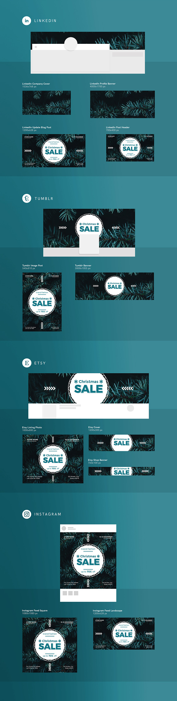 Social Media Pack | Christmas Sale in Social Media Templates - product preview 2