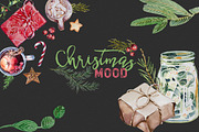 Watercolor Christmas Mood Clipart 