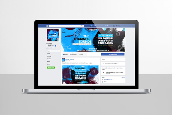 The Futuristic Sounds Social Media in Social Media Templates - product preview 3