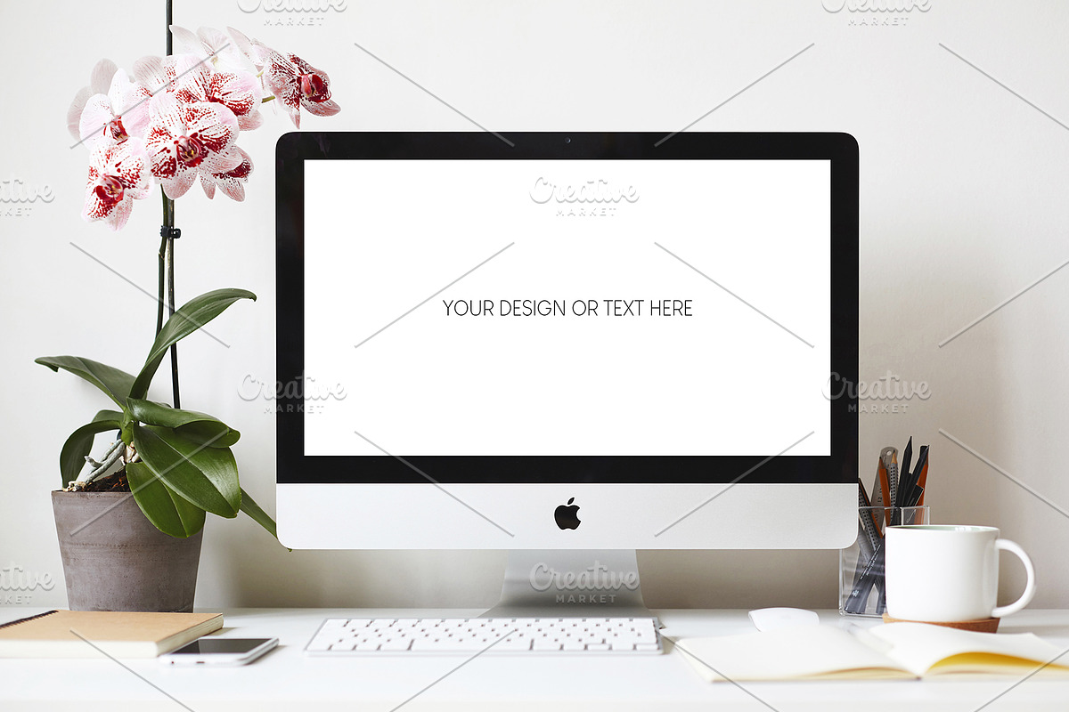 Workspace iMac PSD mockup in Mobile & Web Mockups - product preview 8