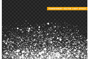 Glowing lights white glitter. Sparkle particles texture. Only for use in Adobe Illustrator, eps10