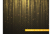 Gold glitter particles. Golden glowing lights magic effects. Only for use in Adobe Illustrator, eps10