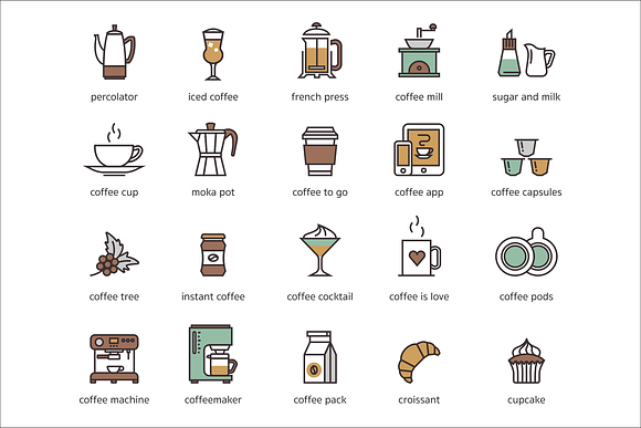 73 Coffee Icons in Flat Icons - product preview 1