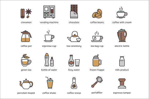 73 Coffee Icons in Flat Icons - product preview 2