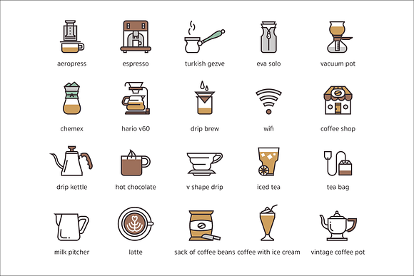 73 Coffee Icons in Flat Icons - product preview 3