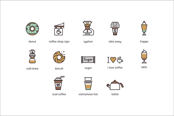73 Coffee Icons in Flat Icons - product preview 4