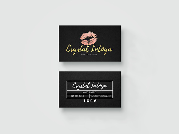 Makeup Artist Business Card Template in Business Card Templates - product preview 3