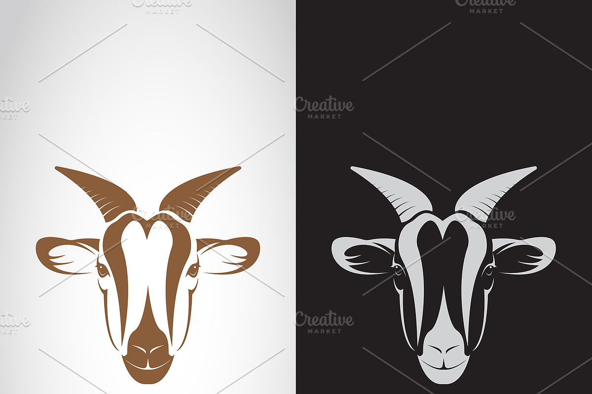 Vector of goat head design. Animals. in Graphics - product preview 8