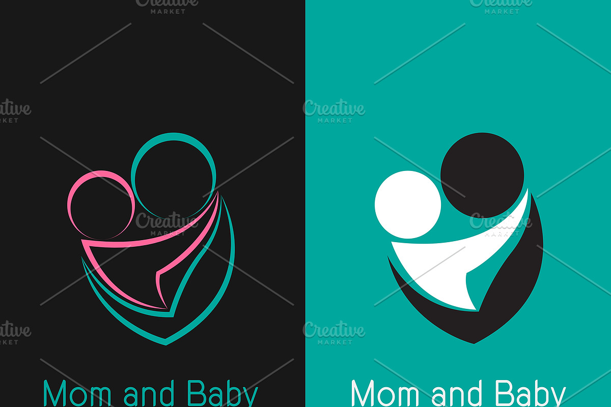 Vector of mom and baby design. Logo. in Graphics - product preview 8