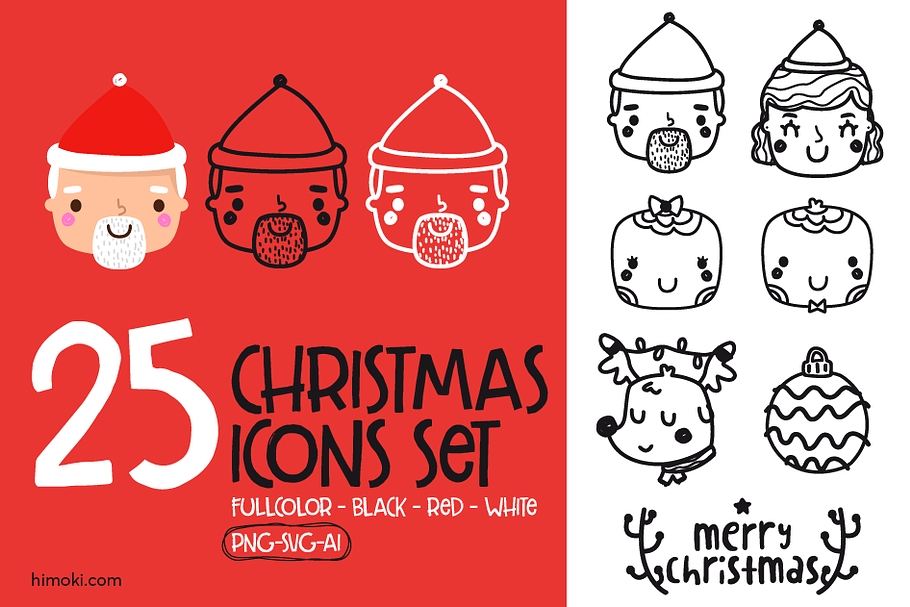 Christmas icons in Kawaii Emoticons - product preview 8
