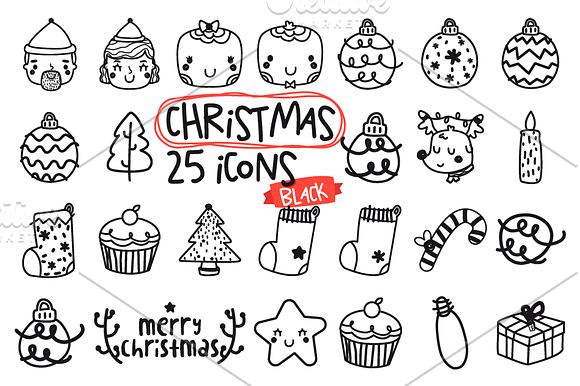 Christmas icons in Kawaii Emoticons - product preview 2