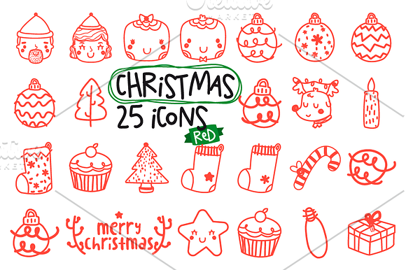 Christmas icons in Kawaii Emoticons - product preview 3
