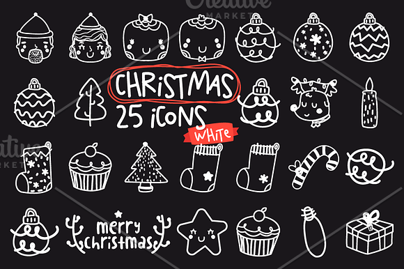 Christmas icons in Kawaii Emoticons - product preview 4