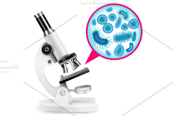 Sale! Microscope Realistic Set in Illustrations - product preview 1