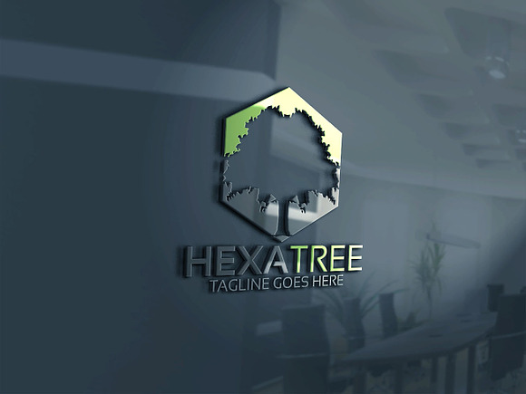 Hexagon Tree Logo in Logo Templates - product preview 3