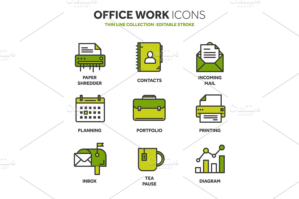 Business and office work. Documents, paperwork. Businessman. Thin line blue web icon set. Outline icons collection. Vector illustration. in Illustrations - product preview 8