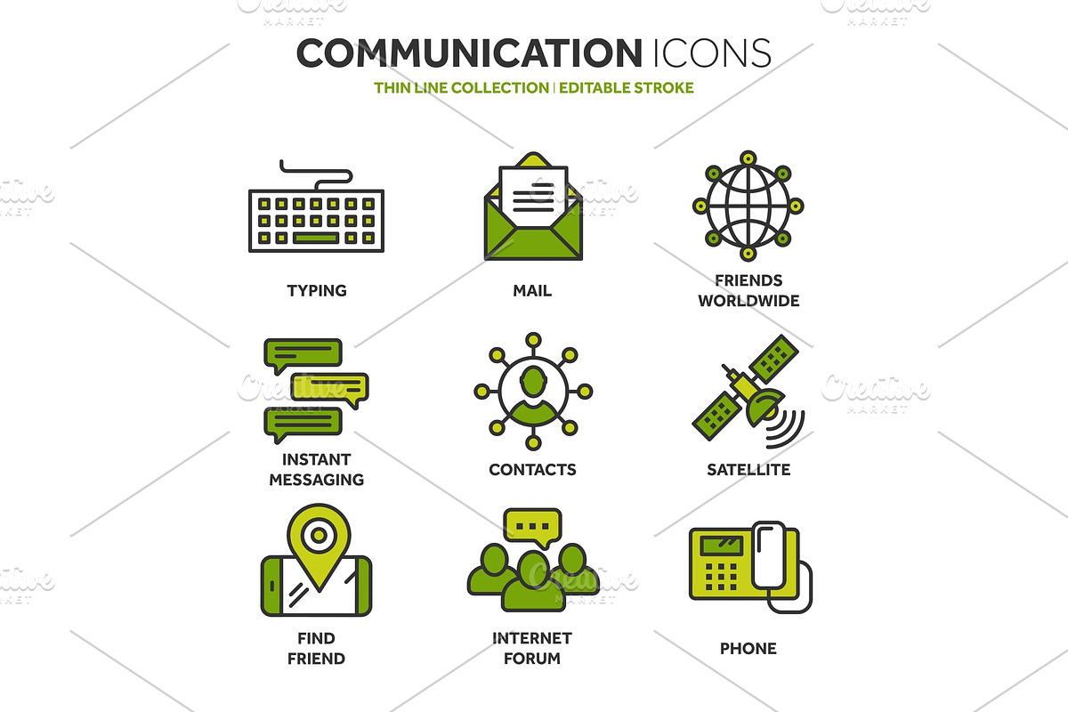 Communication. Social media. Online chatting. Phone call, app messenger. Mobile,smartphone. Computing.Email. Thin line blue web icon set. Outline icons collection. Vector illustration. in Illustrations - product preview 8