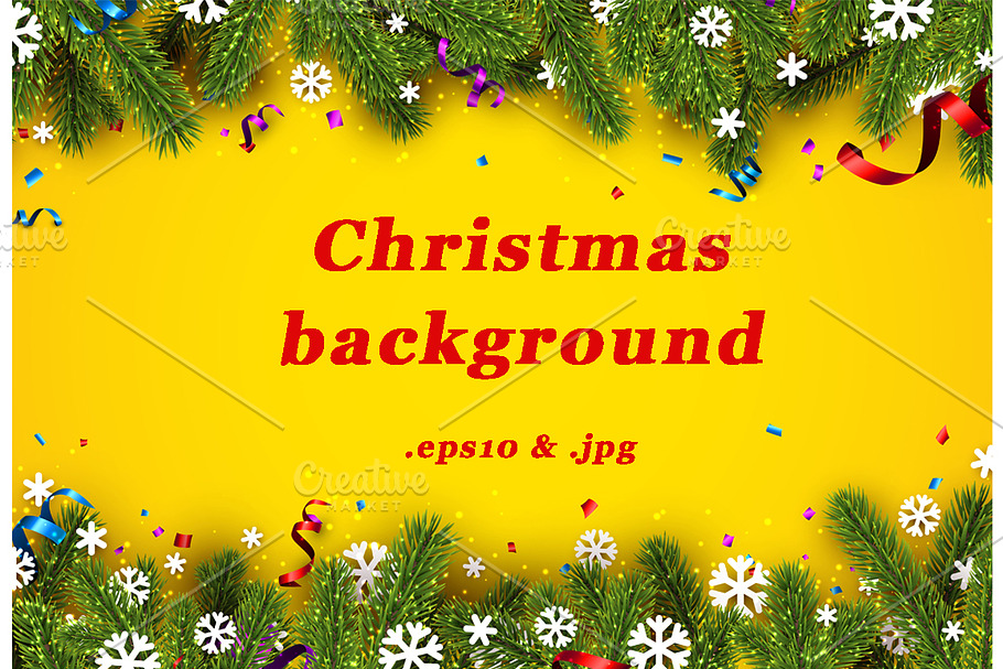 Yellow Christmas background in Illustrations - product preview 8
