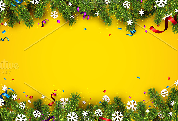 Yellow Christmas background in Illustrations - product preview 1