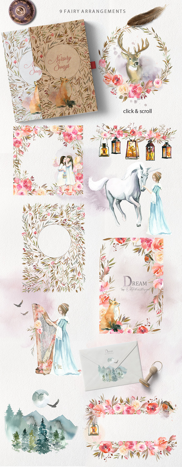 Dream - Fairy Watercolor Collection in Illustrations - product preview 4