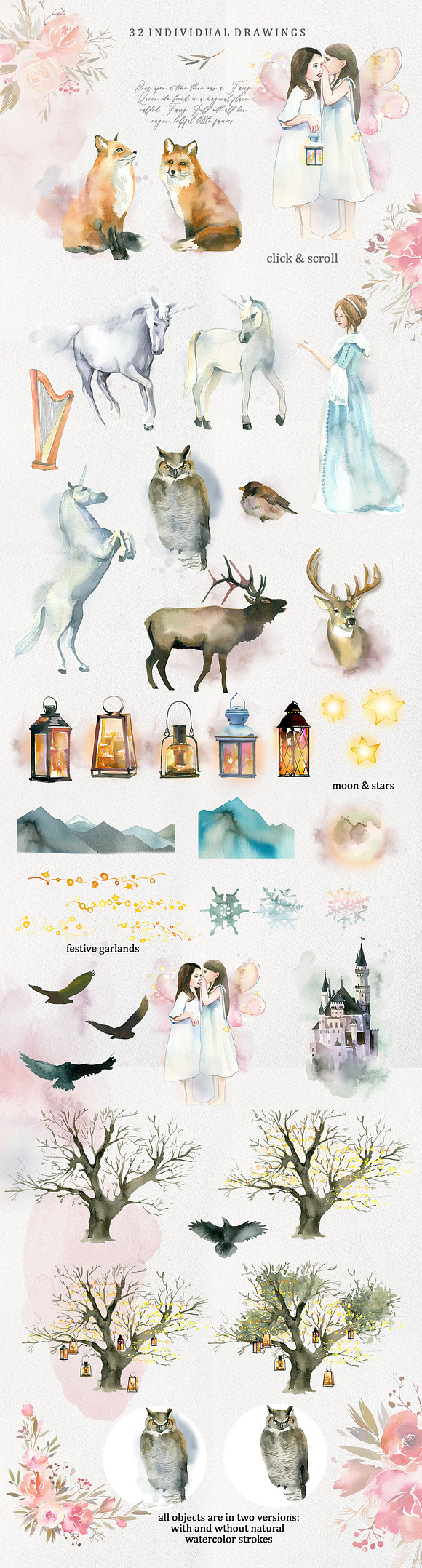 Dream - Fairy Watercolor Collection in Illustrations - product preview 11