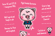 Business Cute Pig Clipart