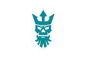 Poseidon Skull Wearing Crown Icon