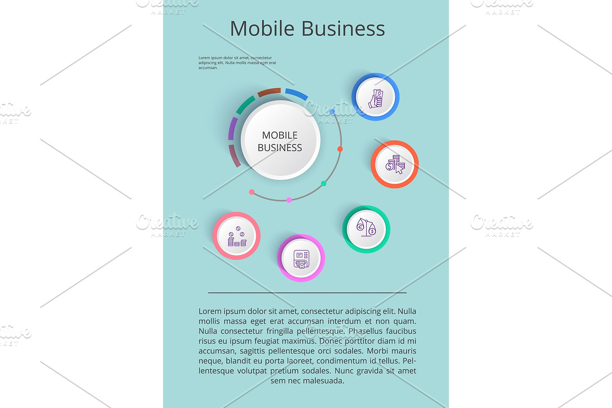 Mobile Business Solution Presentation with Icons in Illustrations - product preview 8