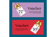 Voucher on 50 -75$ Set of Posters Gold Tags Label