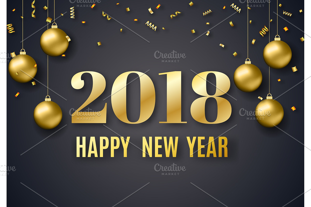 2018 New Year background in Objects - product preview 8