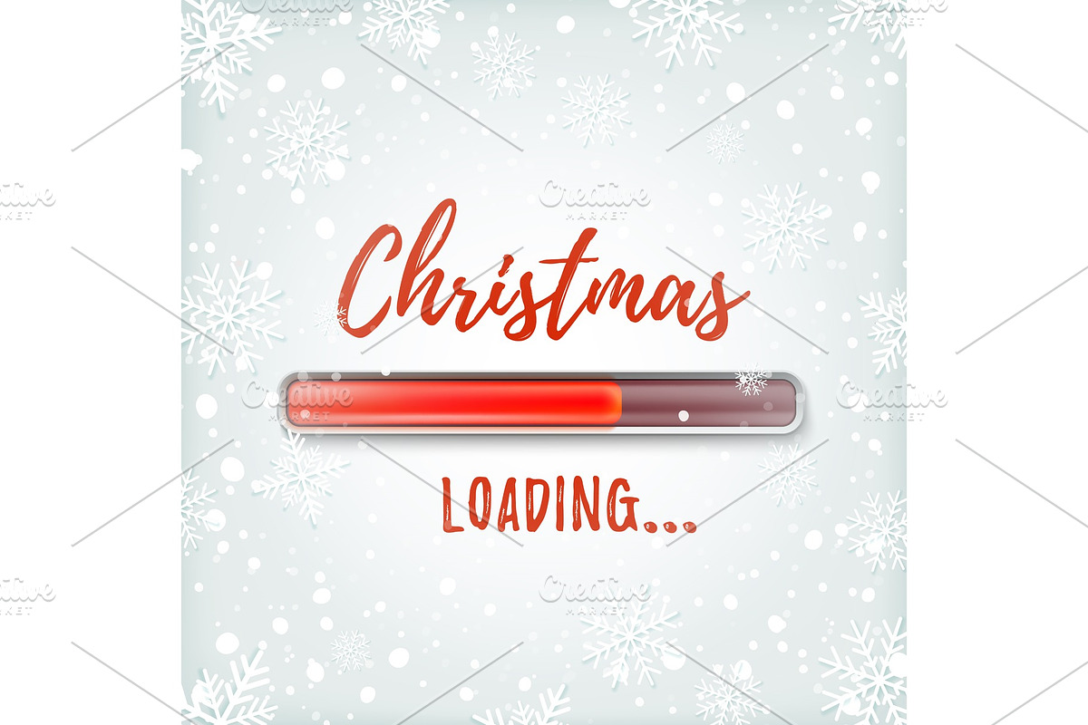 Christmas loading. Greeting card design template. in Objects - product preview 8