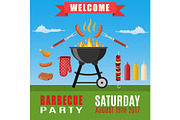 Bbq or barbecue party invitation