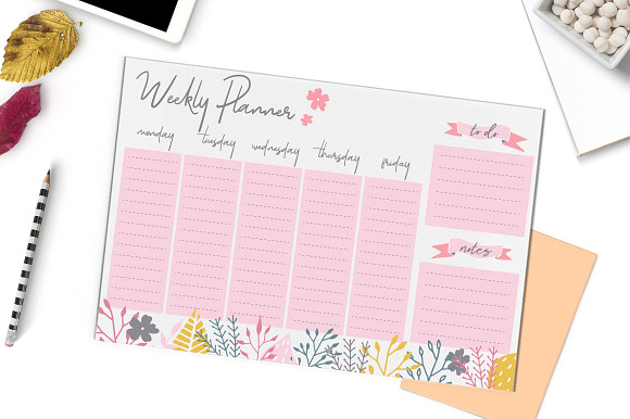 Weekly planner template in Illustrations - product preview 2