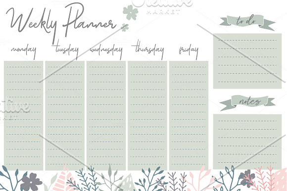Weekly planner template in Illustrations - product preview 3