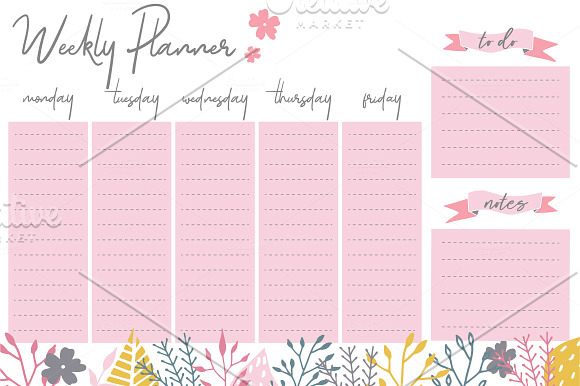 Weekly planner template in Illustrations - product preview 4