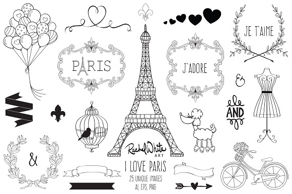 I Love Paris, Vector in Illustrations - product preview 1