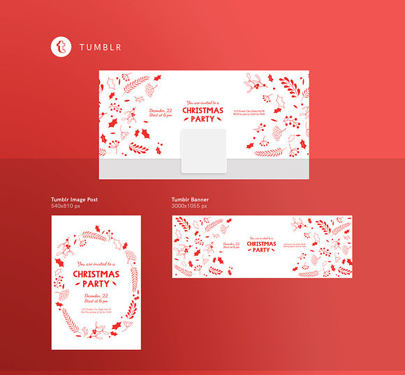 Social Media Pack | Christmas Party in Social Media Templates - product preview 1