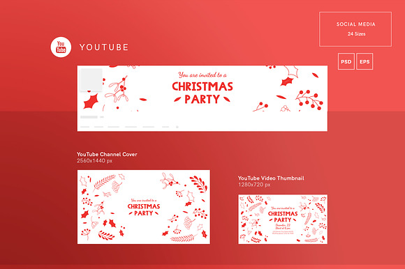 Social Media Pack | Christmas Party in Social Media Templates - product preview 3
