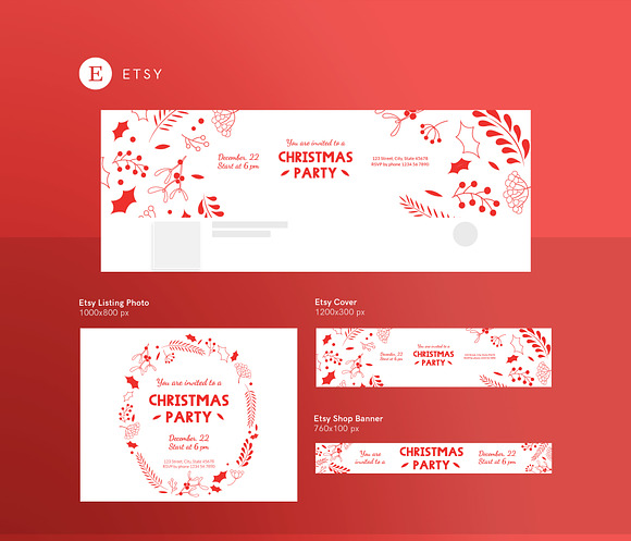 Social Media Pack | Christmas Party in Social Media Templates - product preview 6