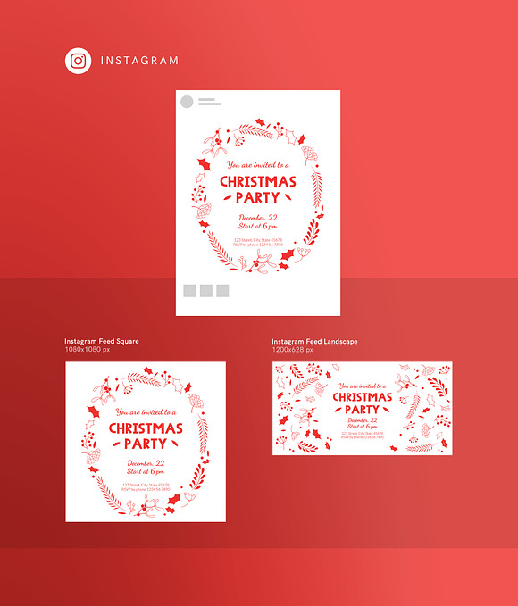 Social Media Pack | Christmas Party in Social Media Templates - product preview 7