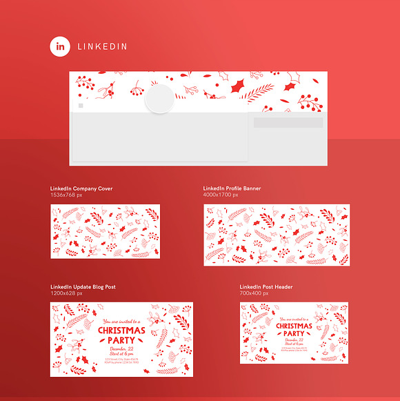 Social Media Pack | Christmas Party in Social Media Templates - product preview 9