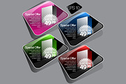 Abstract Shiny Glass Banners