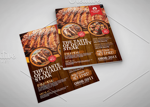 Barbecue Grill Restaurant Flyer in Flyer Templates - product preview 1